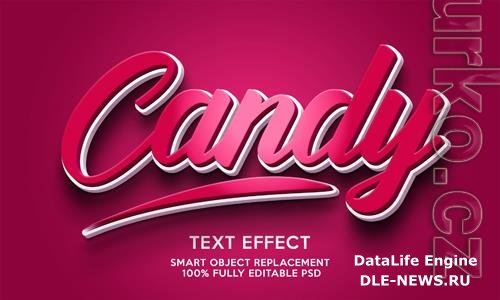 Candy text effect template Premium Psd