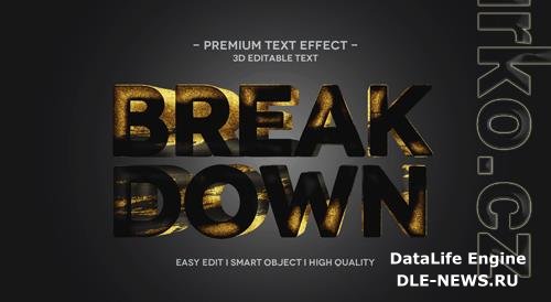 Break down 3d text effect template Premium Psd