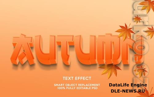 Autumn text effect template Premium Psd