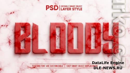 3d red blood marble granite realistic layer editable layer style smart object text effect Premium Psd