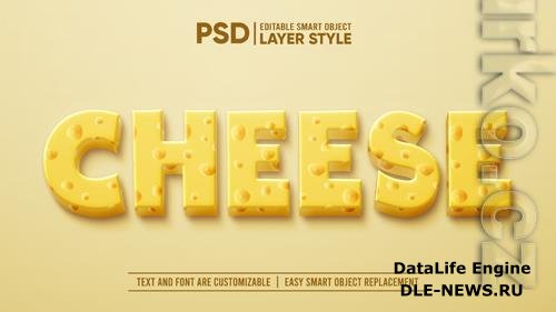 3d dairy milk cheese layer editable layer style smart object text effect Premium Psd