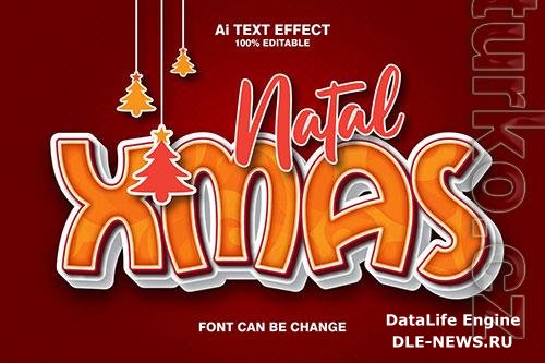 Natal Xmas 3d Text Effect