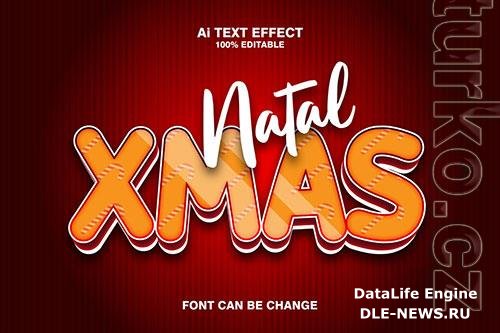 Natal Xmas 3d Text Effect