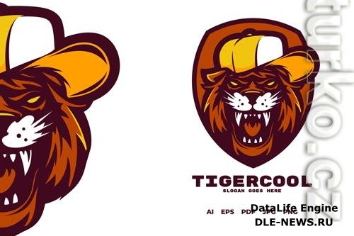 Cool tiger mascot logo