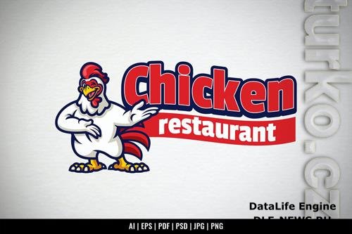 Chicken Restaurant Cartoon Mascot Logo