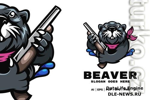 Beaver mascot logo