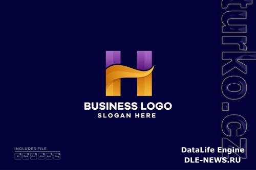 Abstract Letter H Gradient Logo Design