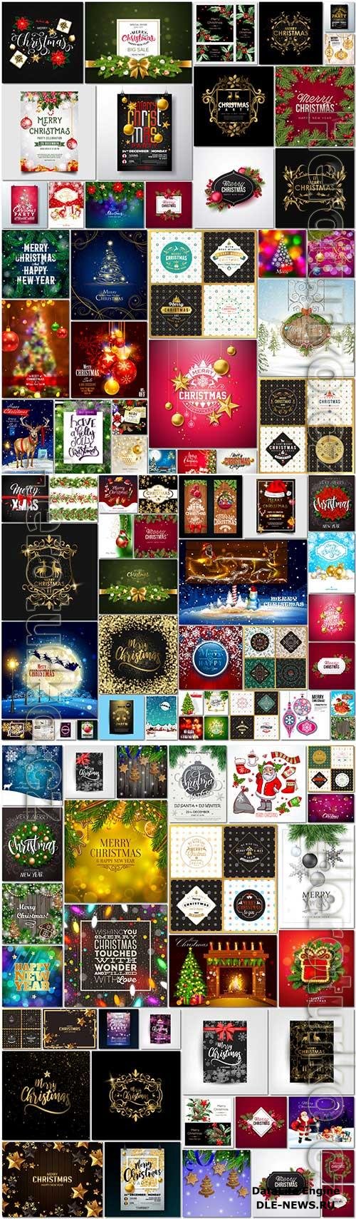 100 Bundle Christmas and New Year vector vol 2