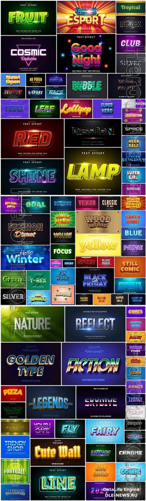 100 Bundle text style effect vector vol 19