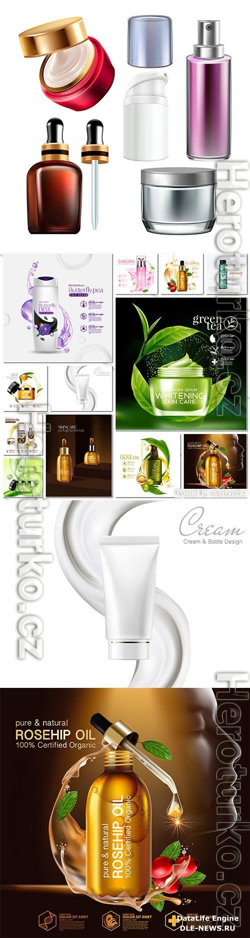 Cosmetic set vector design template