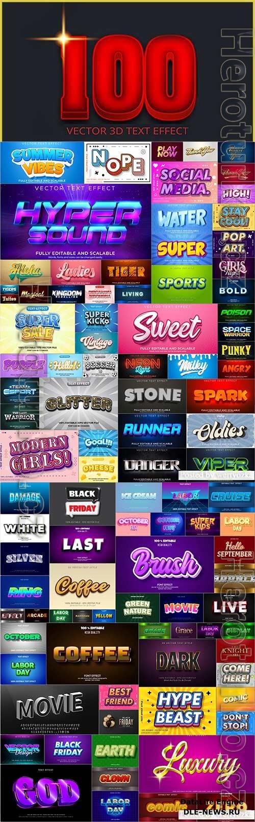 100 Bundle text style effect vector vol 9