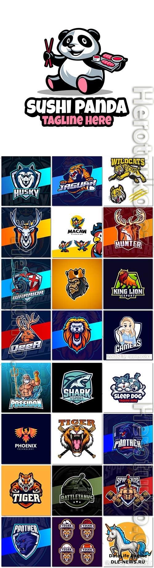 Mascot logo design set premium vector vol 27