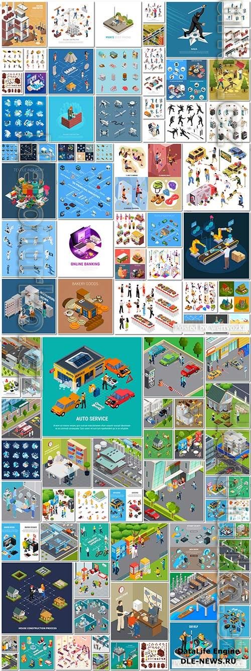 100 Bundle isometric concept vector design vol 9