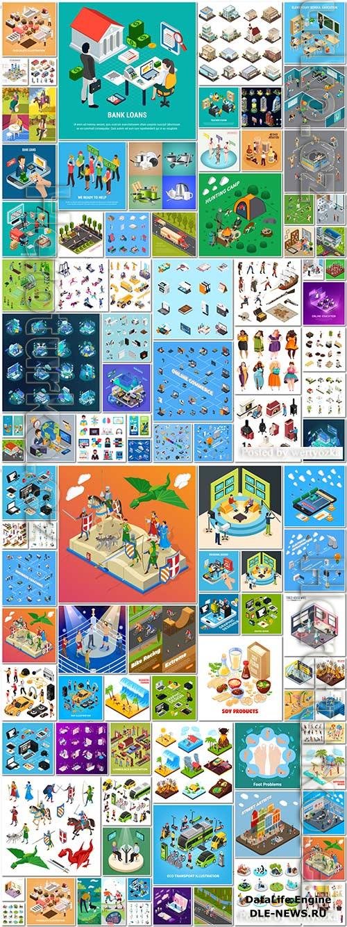 100 Bundle isometric concept vector design vol 8