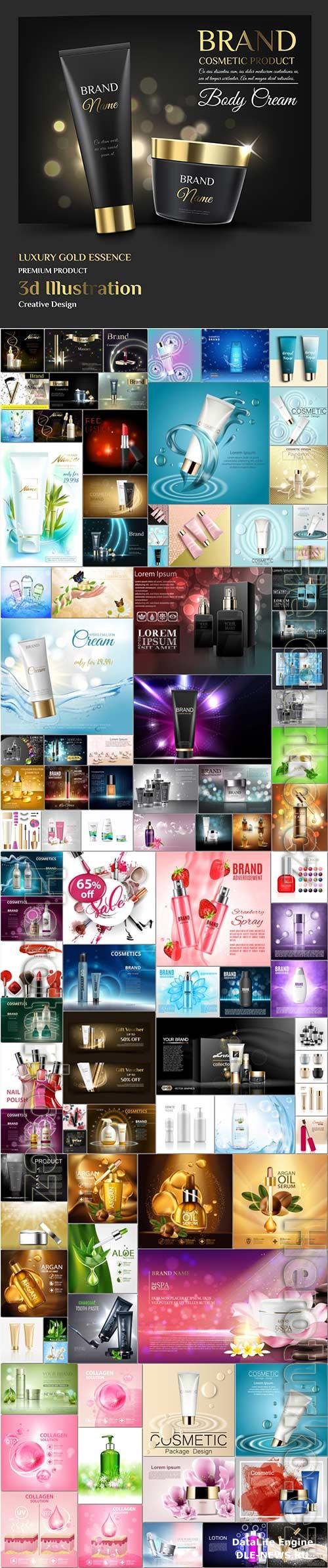 100 Bundle cosmetic advertising vector template vol 2