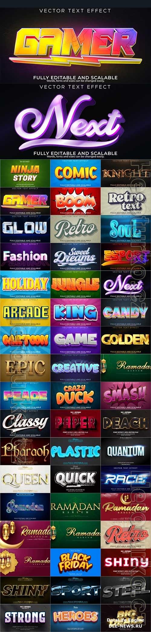 3d editable text style effect vector vol 1016