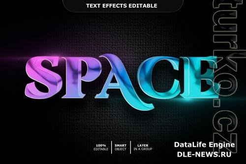 Space text effect editable premium psd