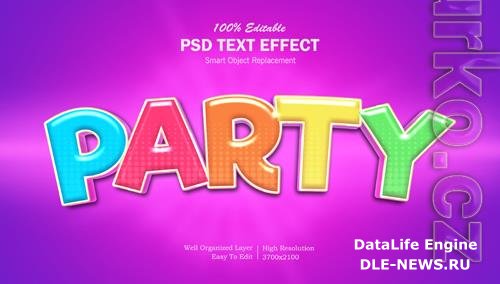 Party style colorful editable text effect premium psd