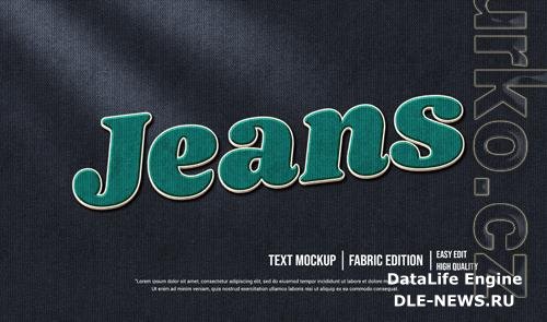 Jeans 3d text style effect template premium psd