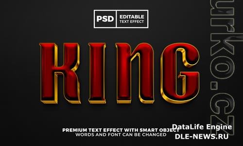 King red gold elegant luxury 3d editable text effect premium psd