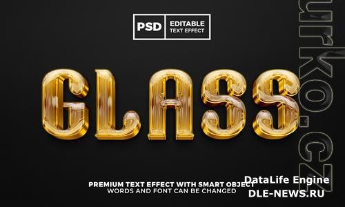 Gold glass elegant luxury 3d editable text effect psd