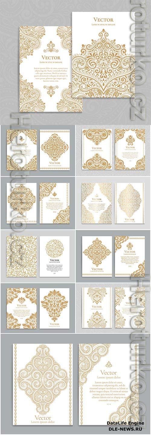 Vector cards with gold decor