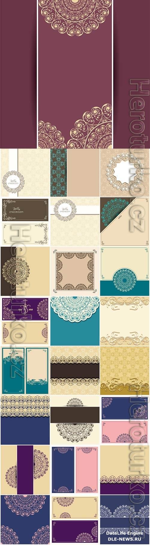 Wedding beautiful invitation vector card design