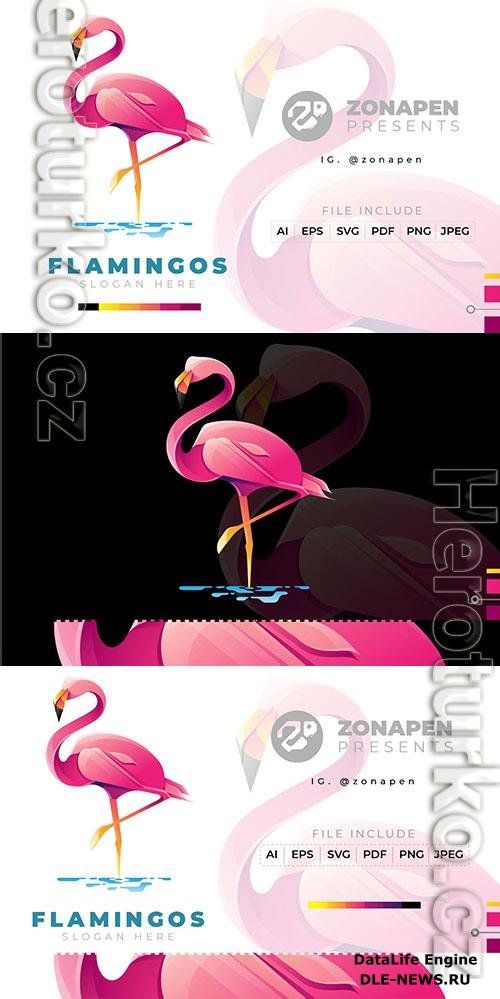 Flamingos Gradient Logo