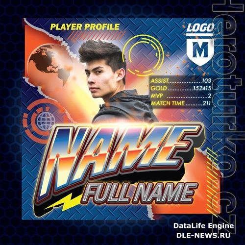 Player profile sport gamers vector templates design