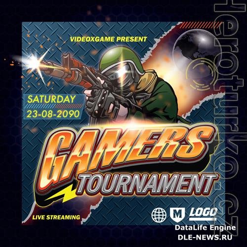 Gamers tournament vector template