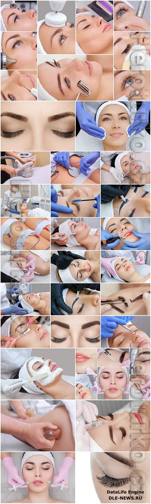 Girl on cosmetic procedures stock photo