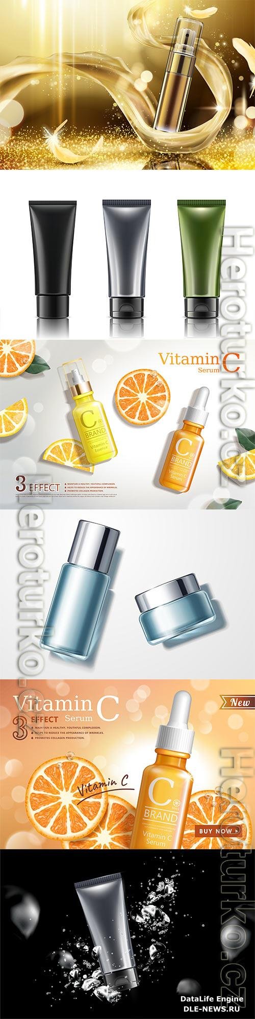 Packaging for cosmetics in vector