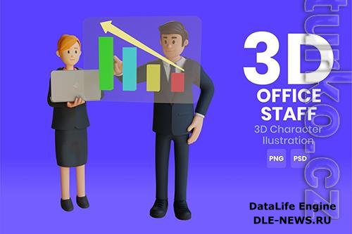 Office Staff 3D Character Illustration 3