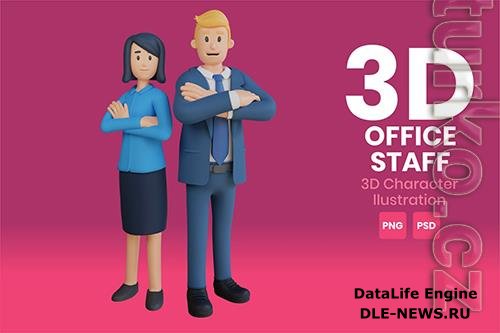 Office Staff 3D Character Illustration