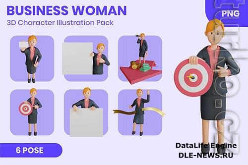 Business Woman 3D Character Set