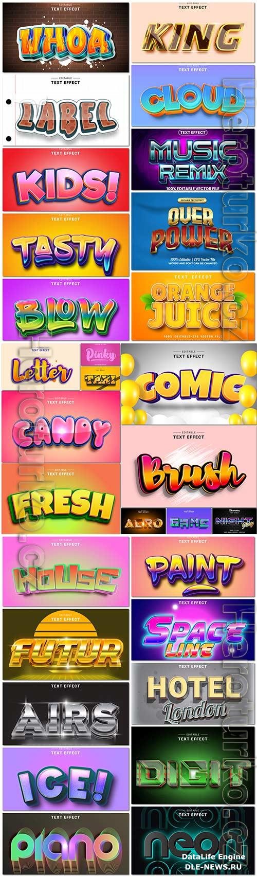 Bundle text style effect vector vol 61