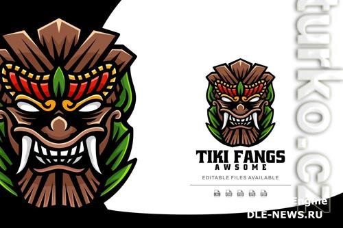 Tiki Fangs Simple Mascot Logo