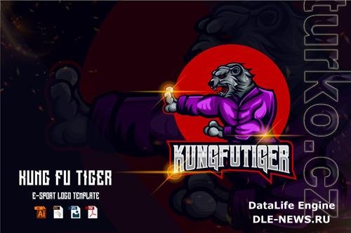 Tiger Kung Fu E-sport logo template