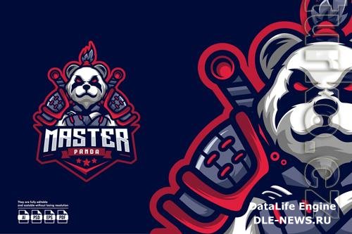 Samurai Panda Esport Logo Template