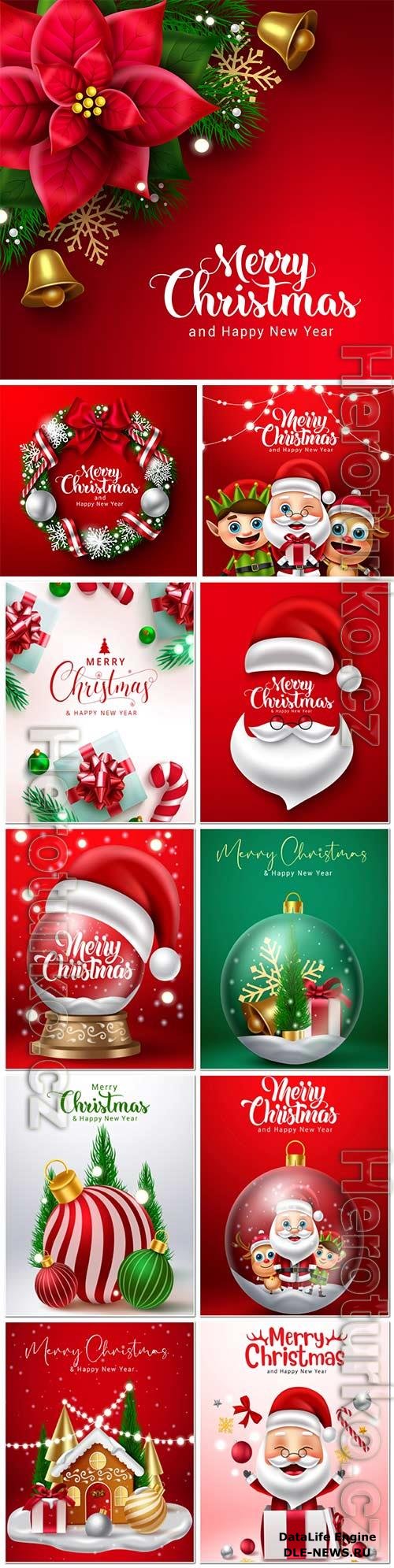 Merry christmas greeting vector background