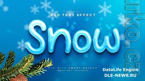 Snow 3d glossy text effect psd