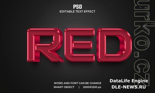 Red 3d editable text effect premium psd with background