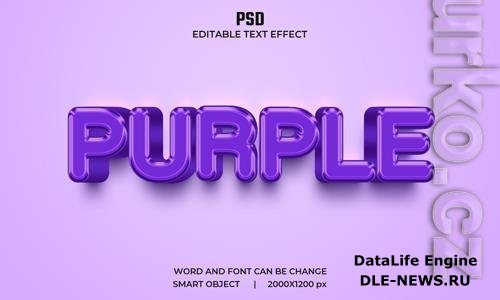 Purple 3d editable text effect premium psd with background