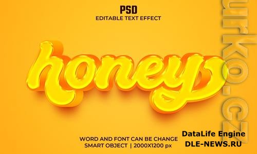 Honey 3d editable text effect premium psd with background