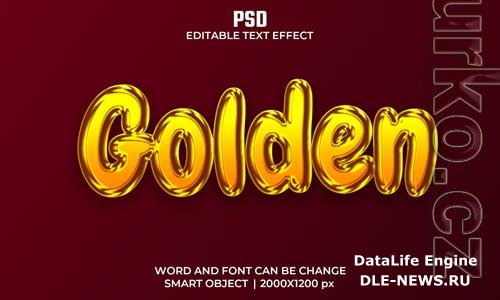 Golden 3d editable text effect premium psd with
