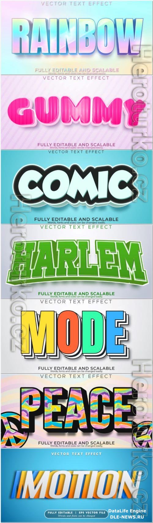 3d editable text style effect vector vol 883