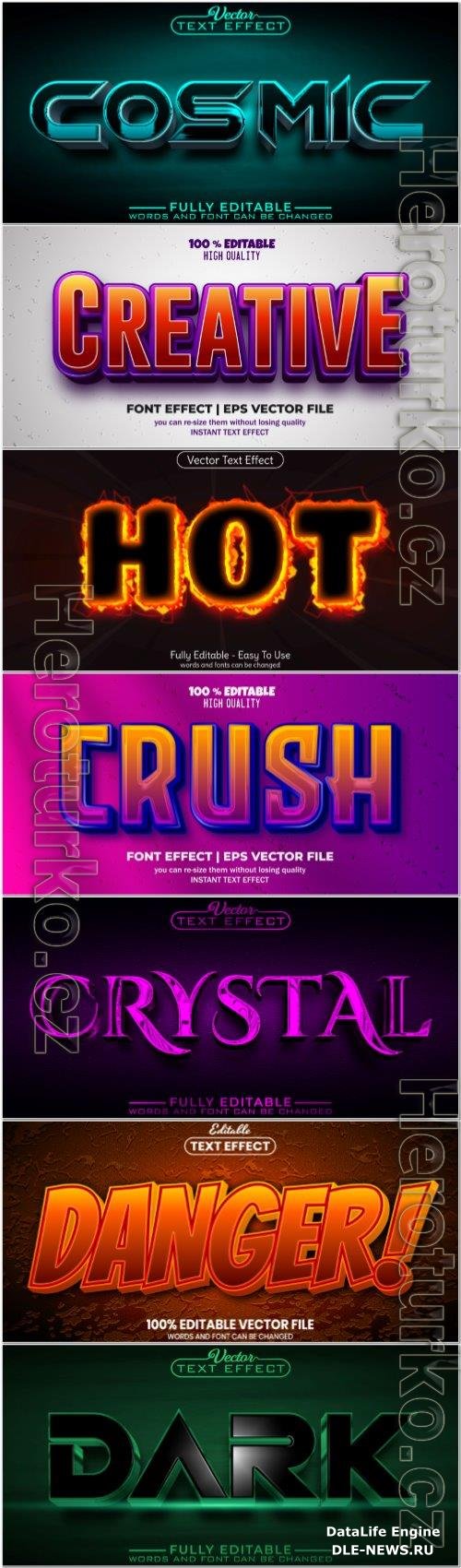 3d editable text style effect vector vol 882