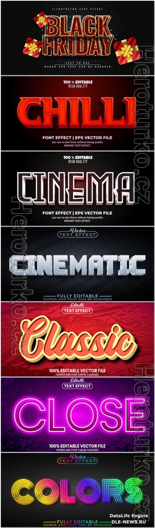 3d editable text style effect vector vol 879