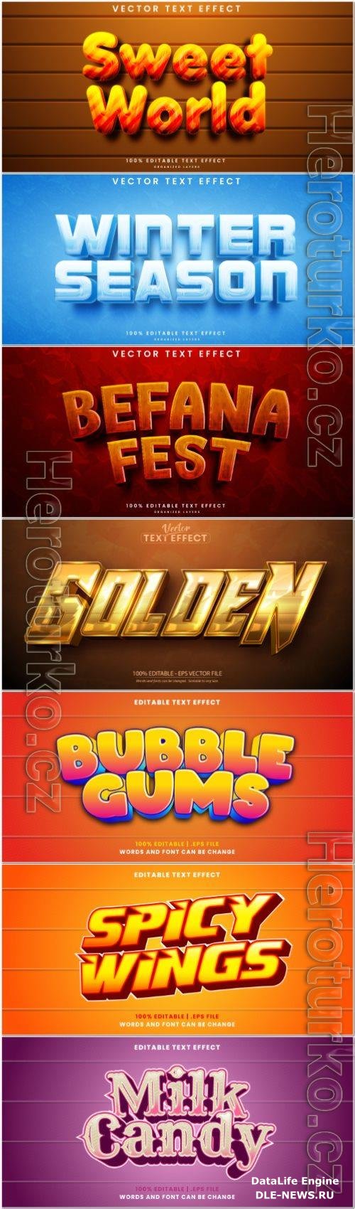 3d editable text style effect vector vol 878