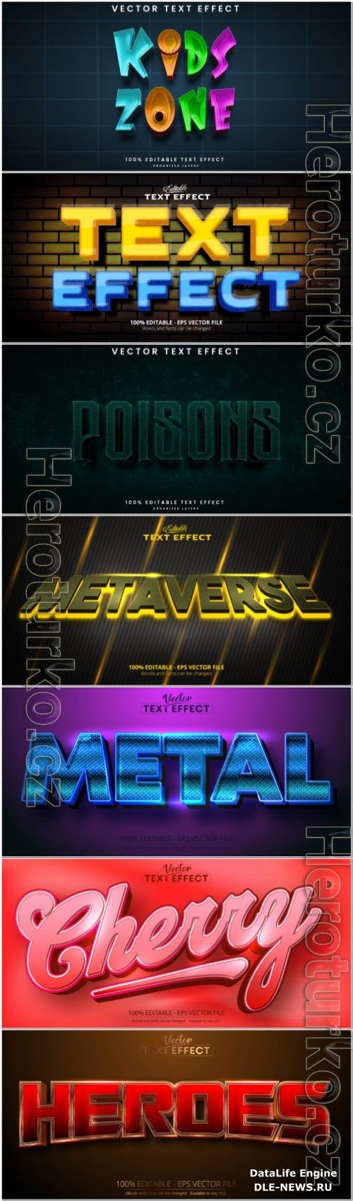 3d editable text style effect vector vol 877